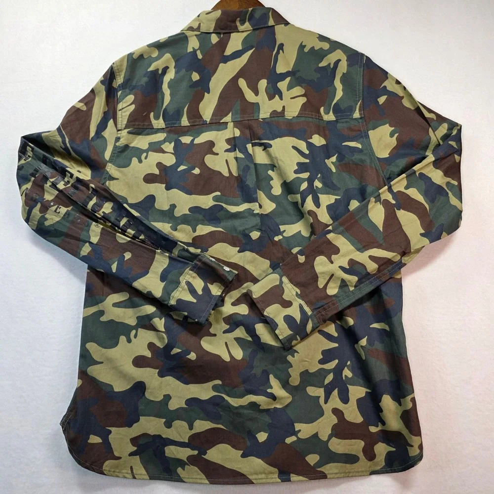 True Religion TRBJ LS Western Camo Shirt Mens M Snap Button Style 700700‎ NWT
